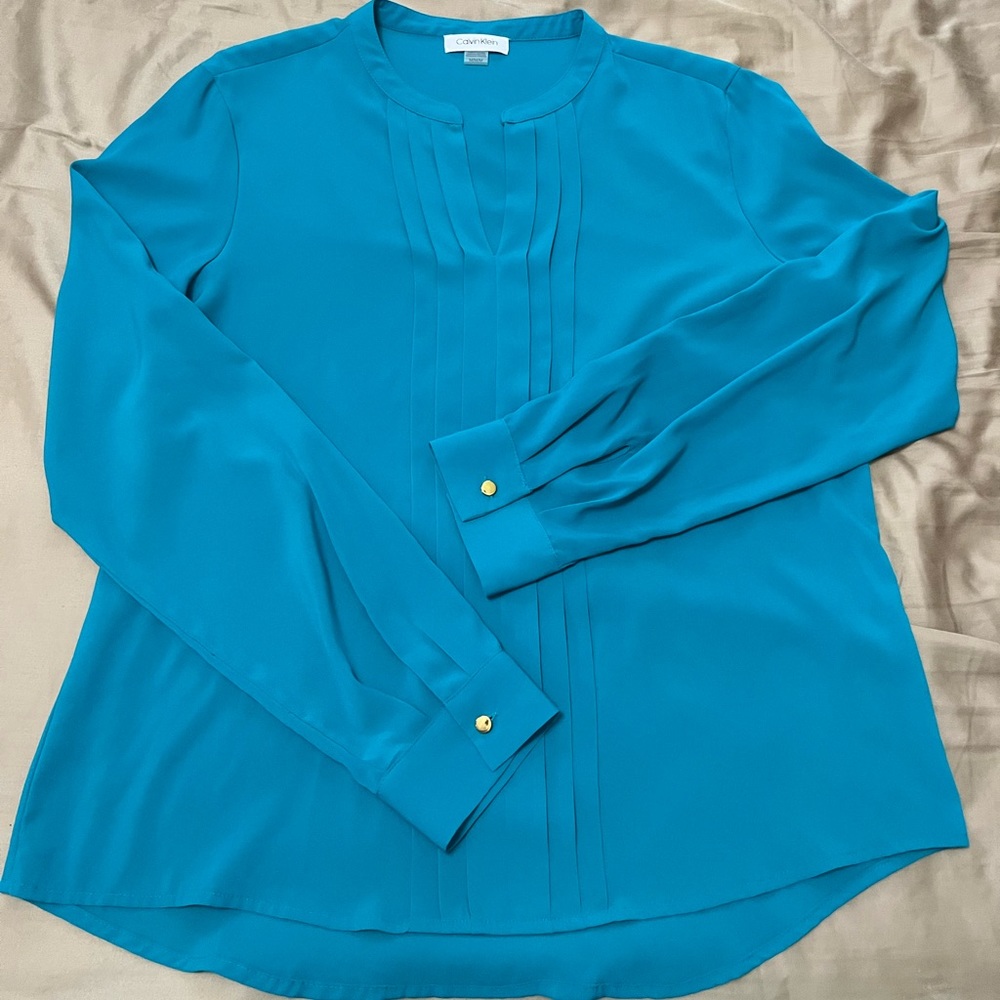 Calvin Klein Pleated Blouse - M